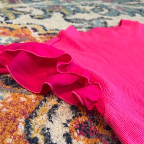 Pink Ruffled Kids Top - Picture 2 of 3